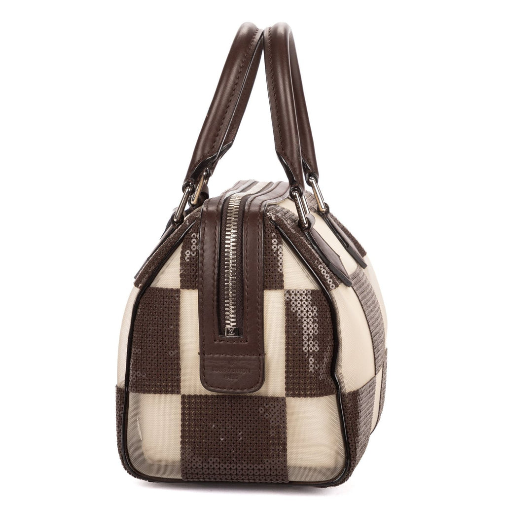 Louis Vuitton Spring Collection Mini Speedy Cube Dark Brown Beige Damier Check — view 3