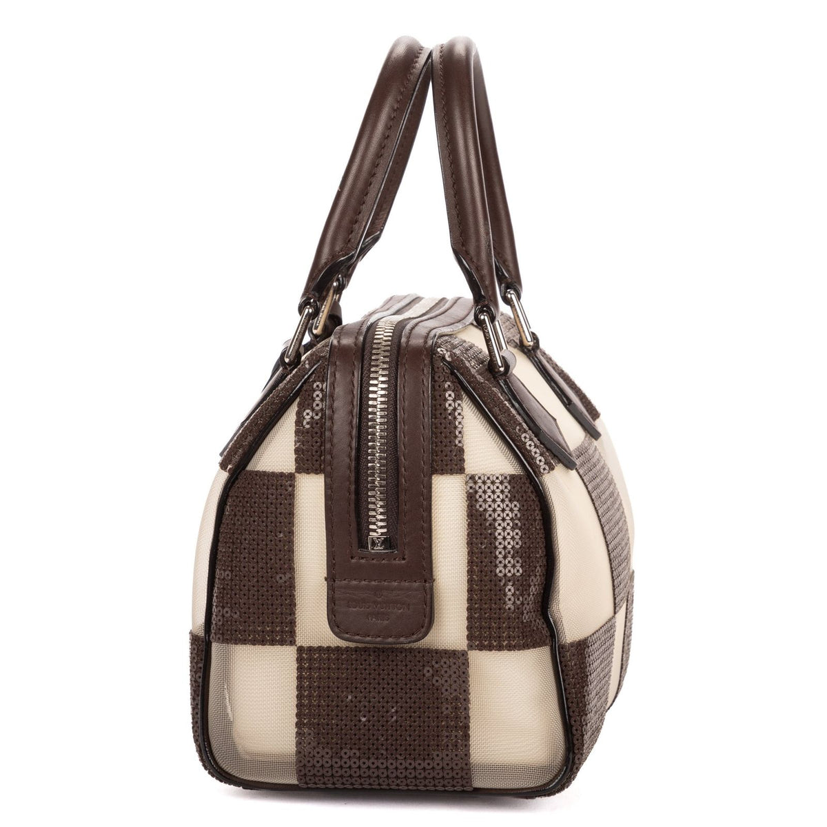 Louis Vuitton Spring Collection Mini Speedy Cube Dark Brown Beige Damier Check — view 3