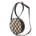 Celine Round Purse Crossbody Black Beige Triomphe Embroidery Canvas — view 2