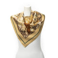 Hermes Scarf Gold Green Brown Silk