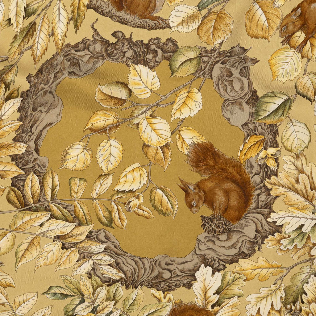 Hermes Scarf Gold Green Brown Silk — view 3