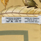 Hermes Scarf Gold Green Brown Silk — view 5