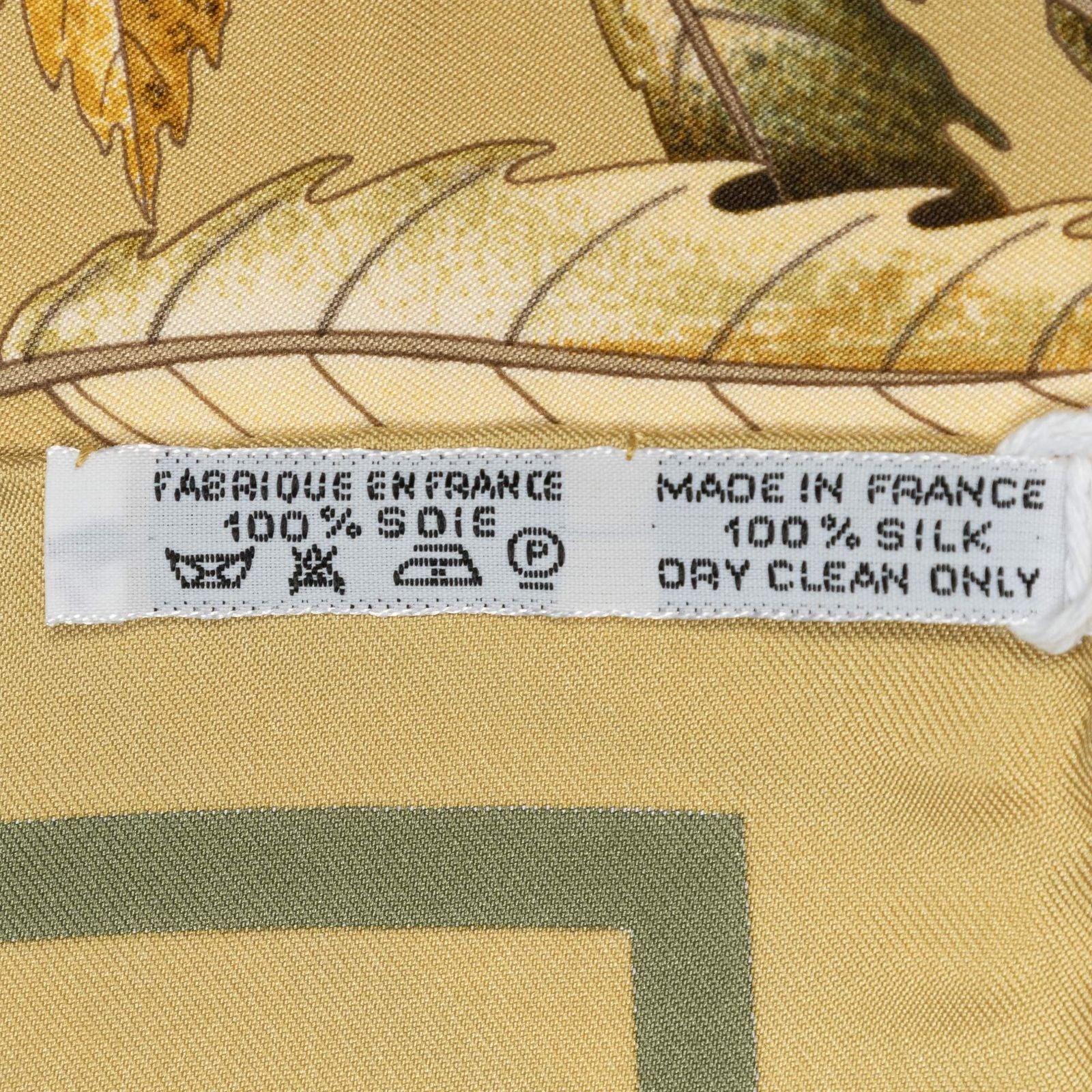 Hermes Scarf Gold Green Brown Silk — view 5