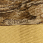Hermes Scarf Gold Green Brown Silk — view 4