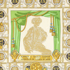 Hermes Scarf Red Gold Beige Silk — view 3