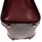 Celine Micro Tricolor Luggage Dark Brown Pink Burgundy Grain Calfskin Leather — view 7