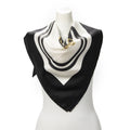 Hermes Scarf Black Ivory Twill Silk