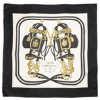 Hermes Scarf Black Ivory Twill Silk — view 2
