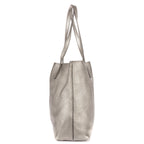 Prada GG Tote Bag Metallic Silver Grain Calfskin Leather — view 3