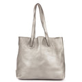 Prada GG Tote Bag Metallic Silver Grain Calfskin Leather