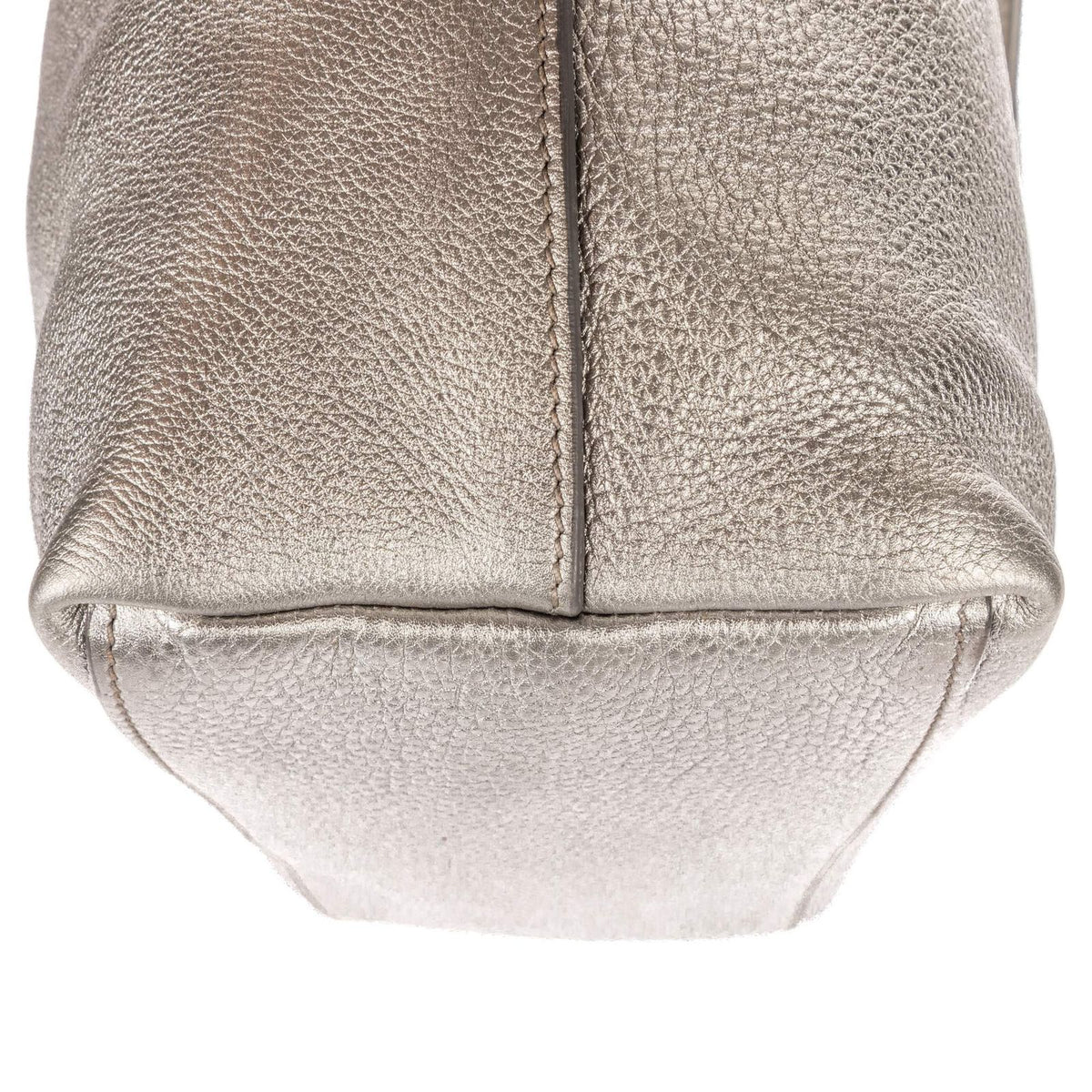 Prada GG Tote Bag Metallic Silver Grain Calfskin Leather — view 7