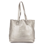 Prada GG Tote Bag Metallic Silver Grain Calfskin Leather — view 5