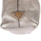 Prada GG Tote Bag Metallic Silver Grain Calfskin Leather — view 8