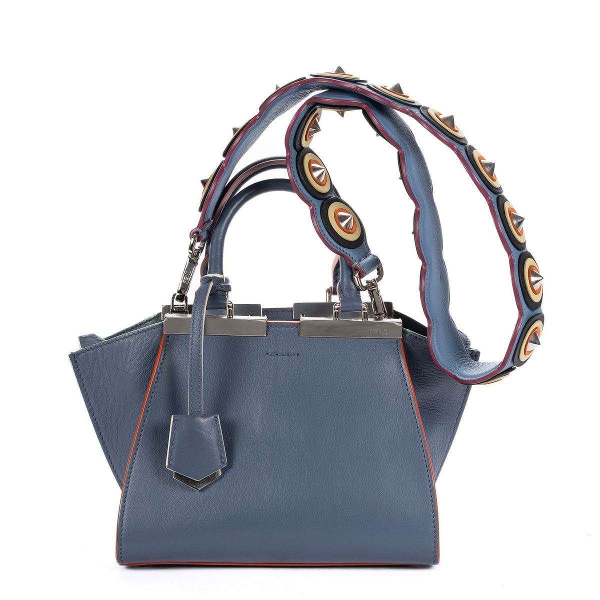 Fendi Mini Light Blue Calfskin Leather Shoulder Bag