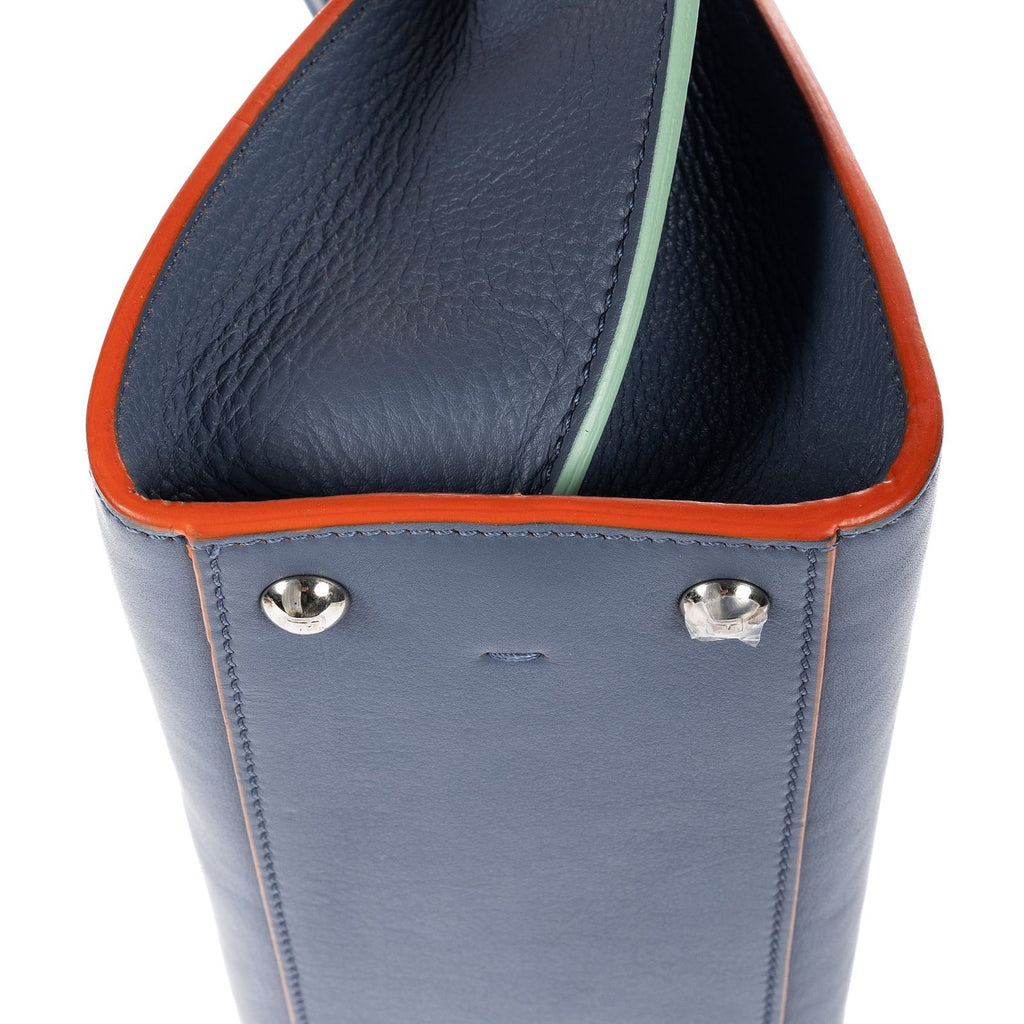 Fendi Mini Light Blue Calfskin Leather Shoulder Bag — view 8