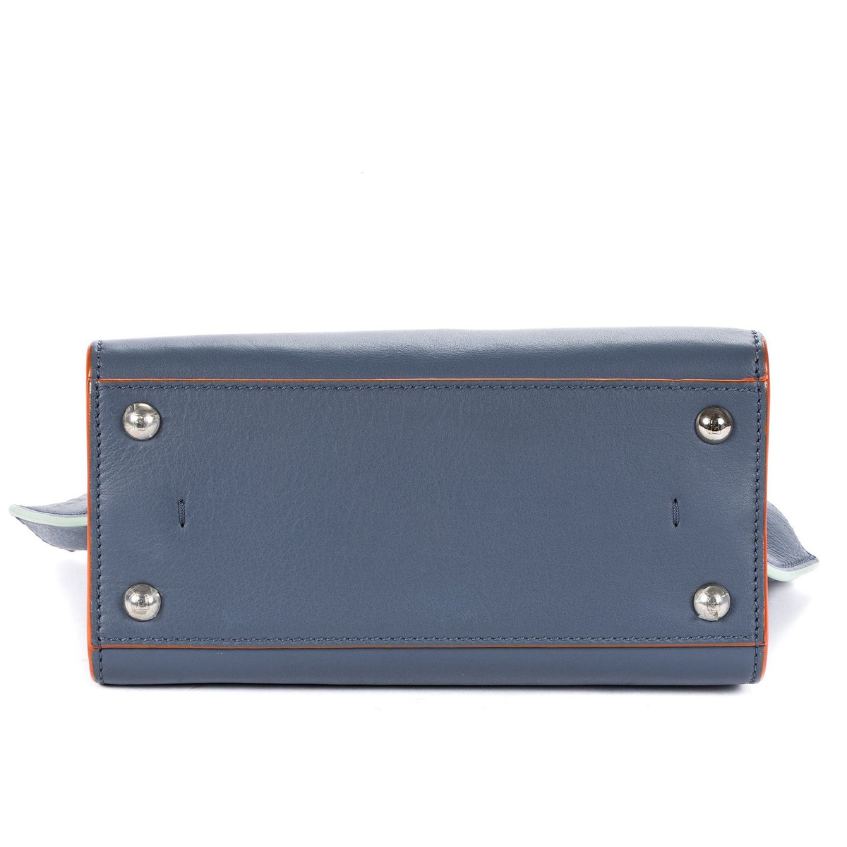 Fendi Mini Light Blue Calfskin Leather Shoulder Bag — view 6