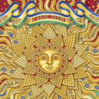 Hermes Scarf Red Gold Blue Silk — view 3