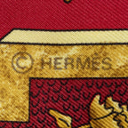Hermes Scarf Red Gold Blue Silk — view 4