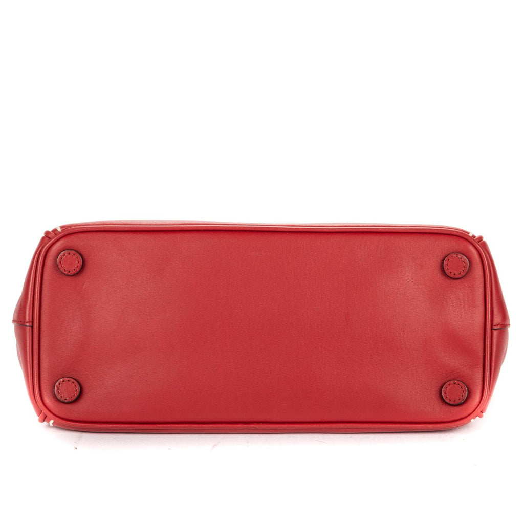 Prada Convertible Double Zip Tote Bag Red Stitched Smooth Calfskina — view 6