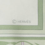 Hermes Scarf Green Lilac Pink Silk — view 4