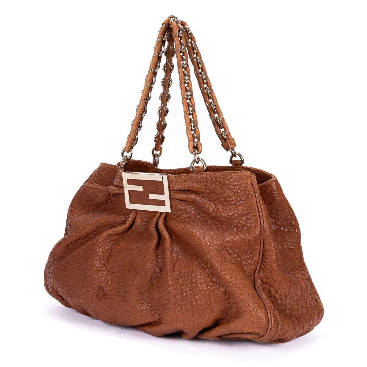 Fendi Small Hobo Tan Textured Leather — view 2