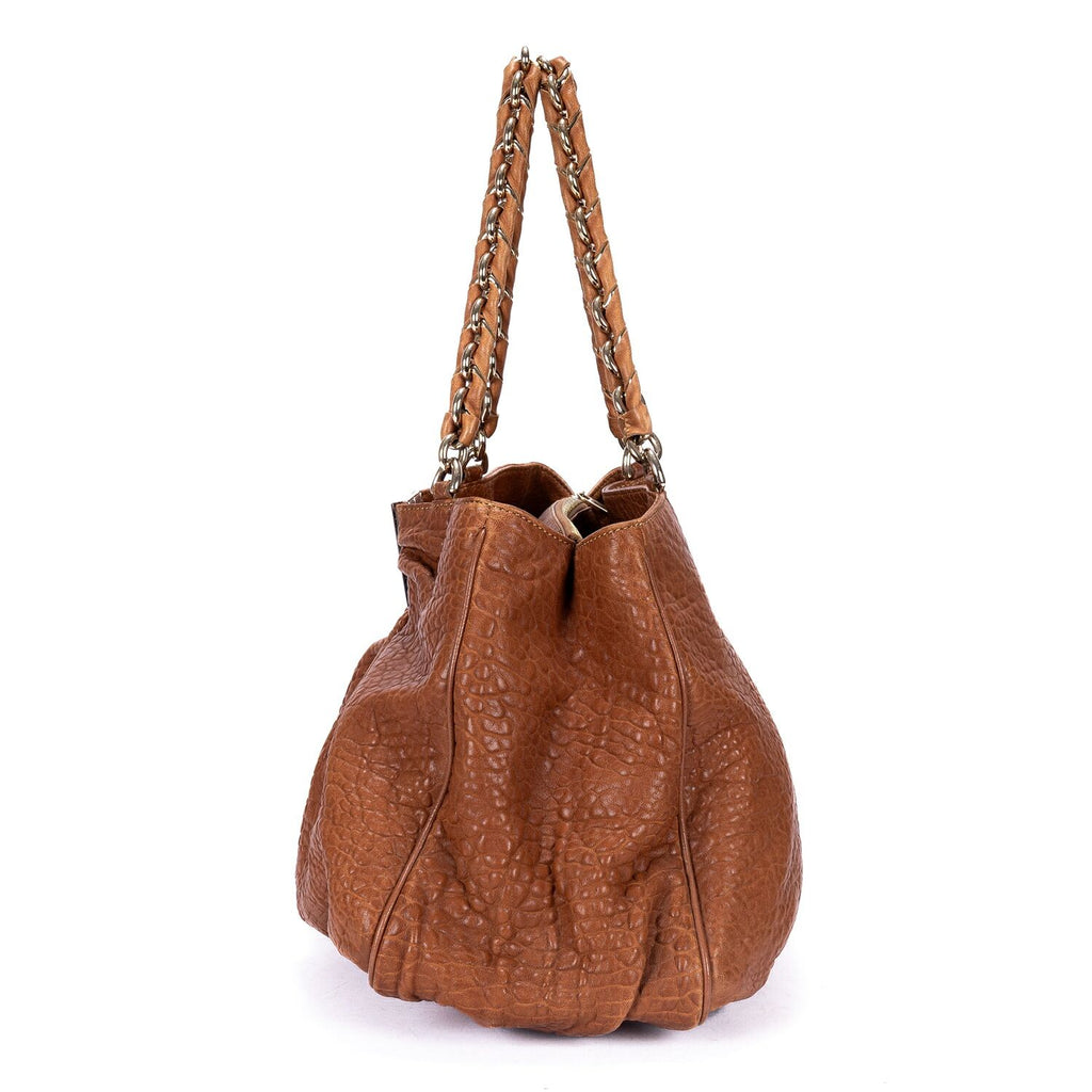 Fendi Small Hobo Tan Textured Leather — view 3