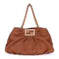 Fendi Small Hobo Tan Textured Leather
