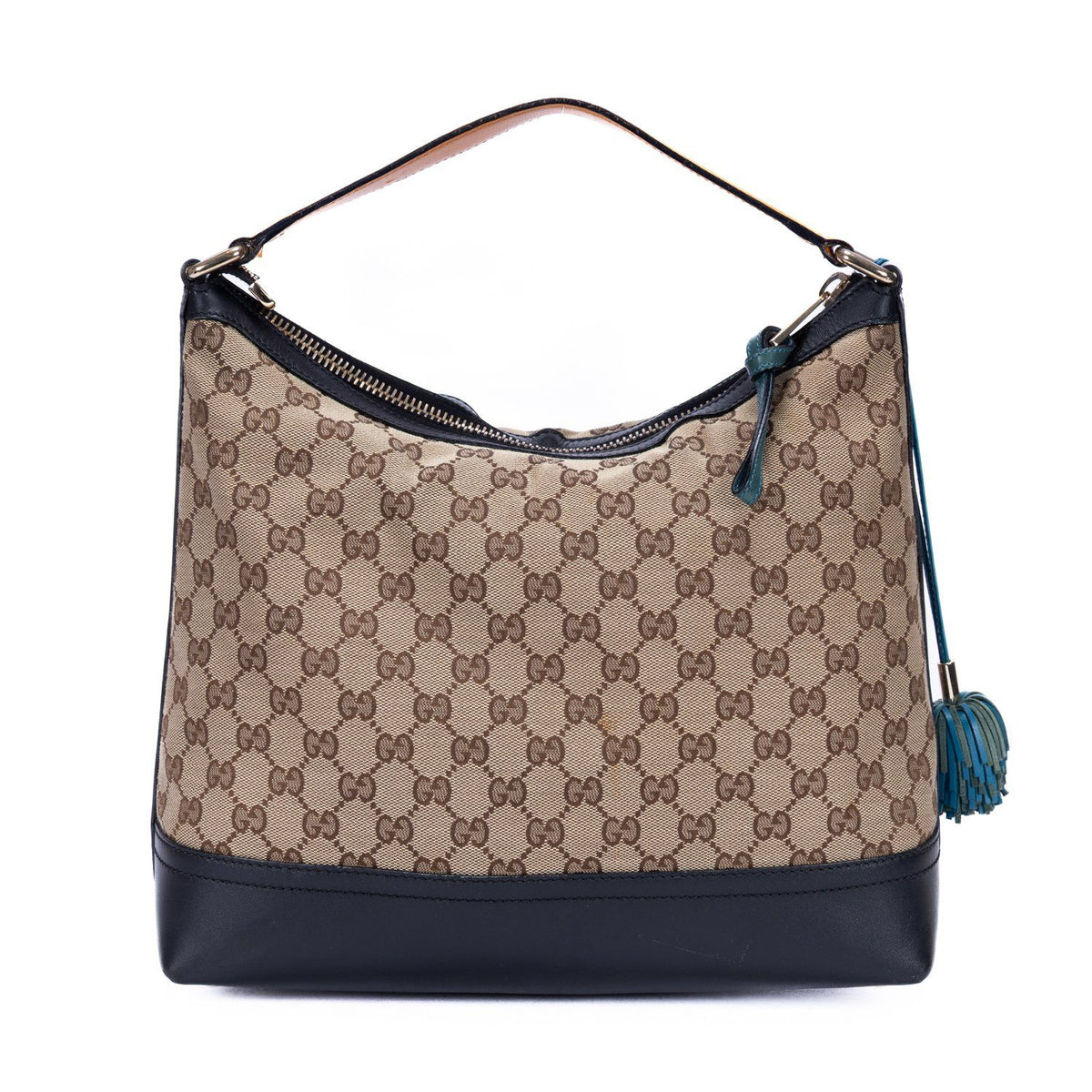 Gucci Zip Hobo Beige Black GG Canvas — view 5