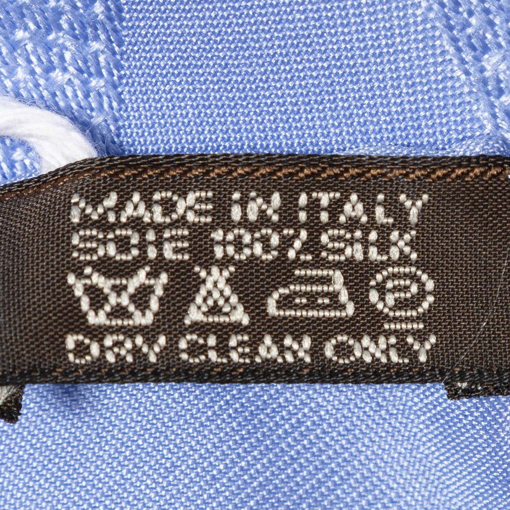 Hermes Scarf Blue 100% Jacquard Silk — view 5