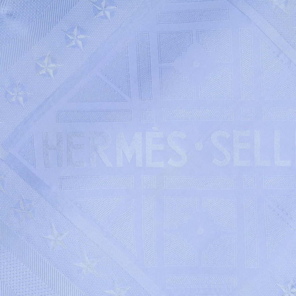 Hermes Scarf Blue 100% Jacquard Silk — view 3