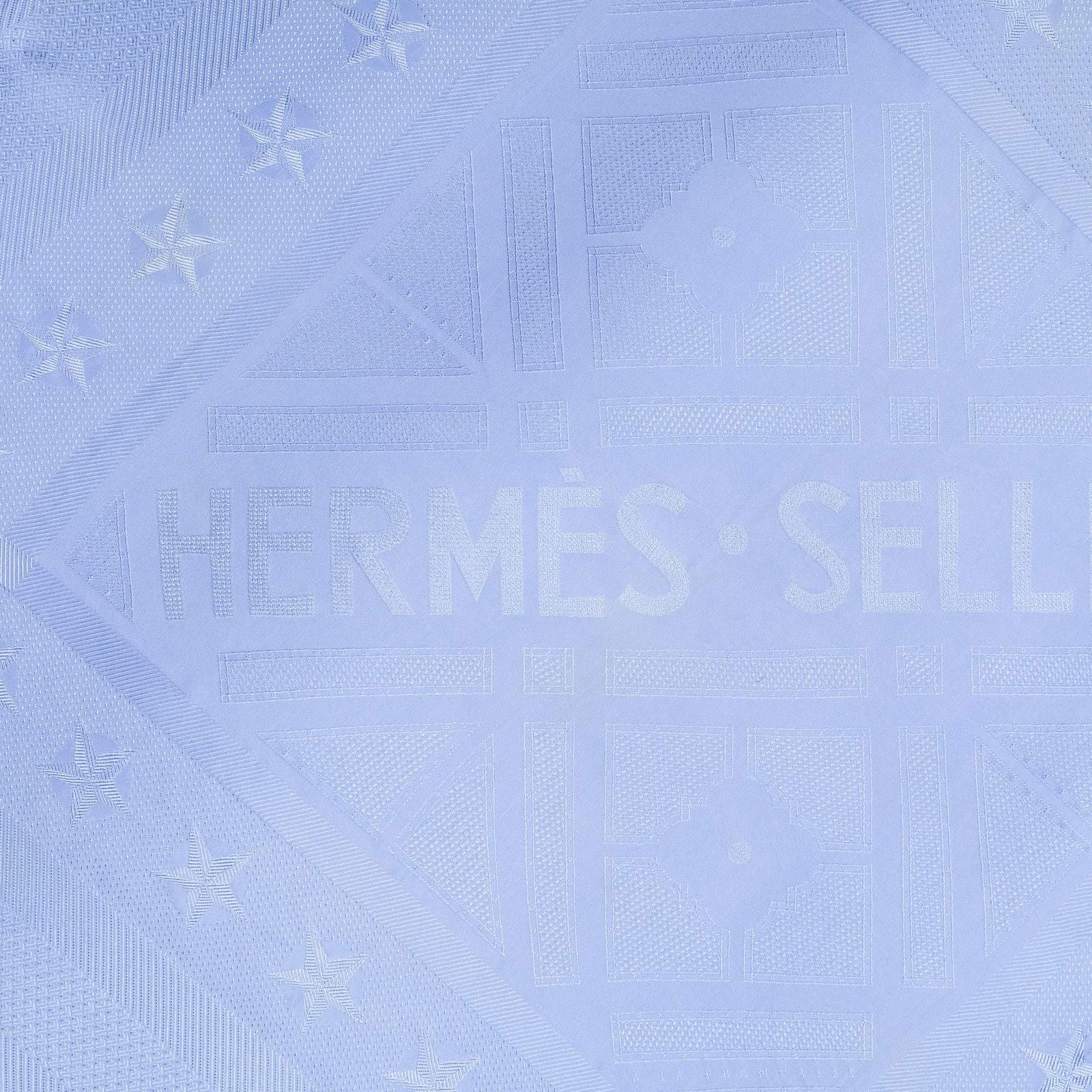 Hermes Scarf Blue 100% Jacquard Silk — view 3