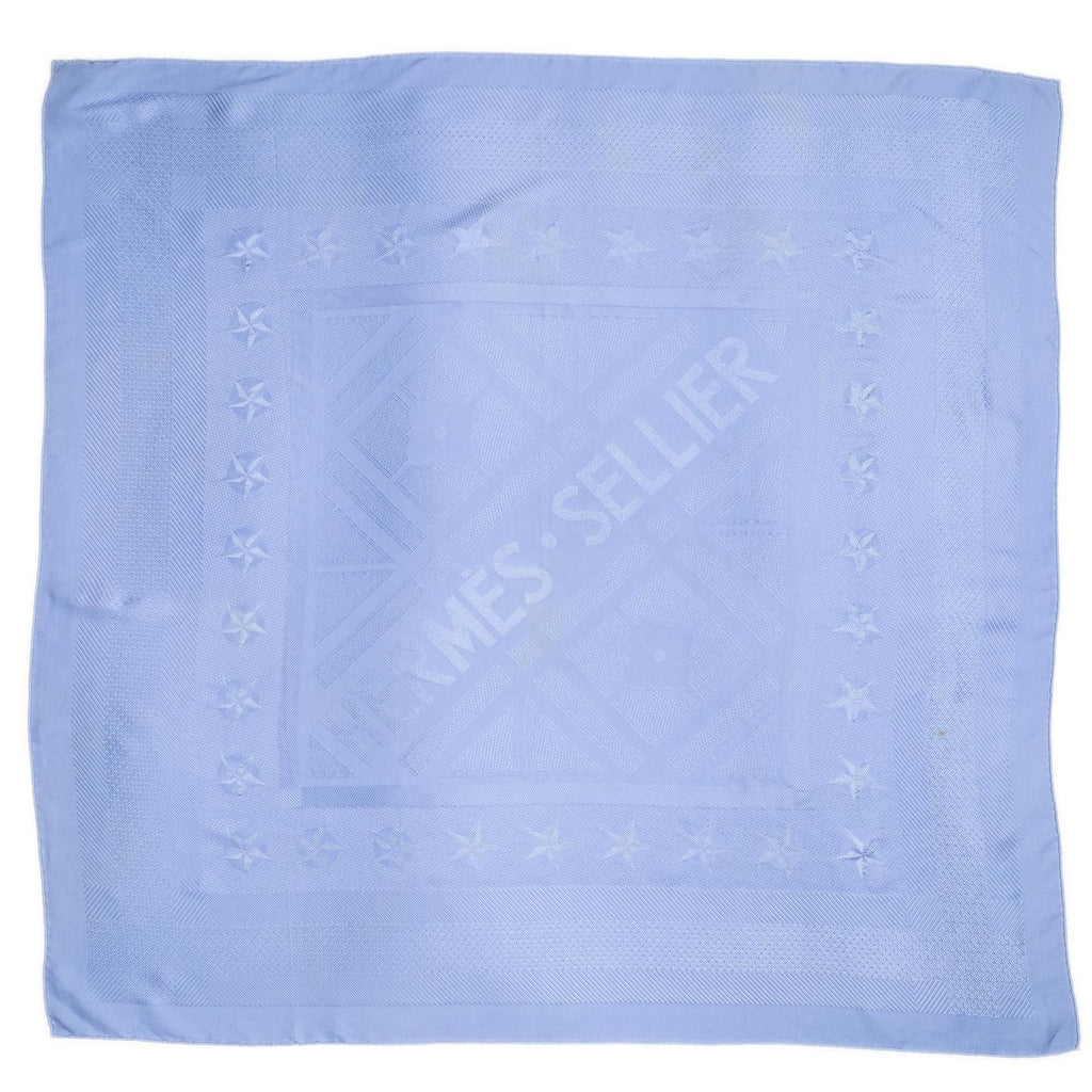 Hermes Scarf Blue 100% Jacquard Silk — view 2