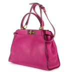 Fendi Peekaboo Fuchsia Selleria Leather Handbag — view 2