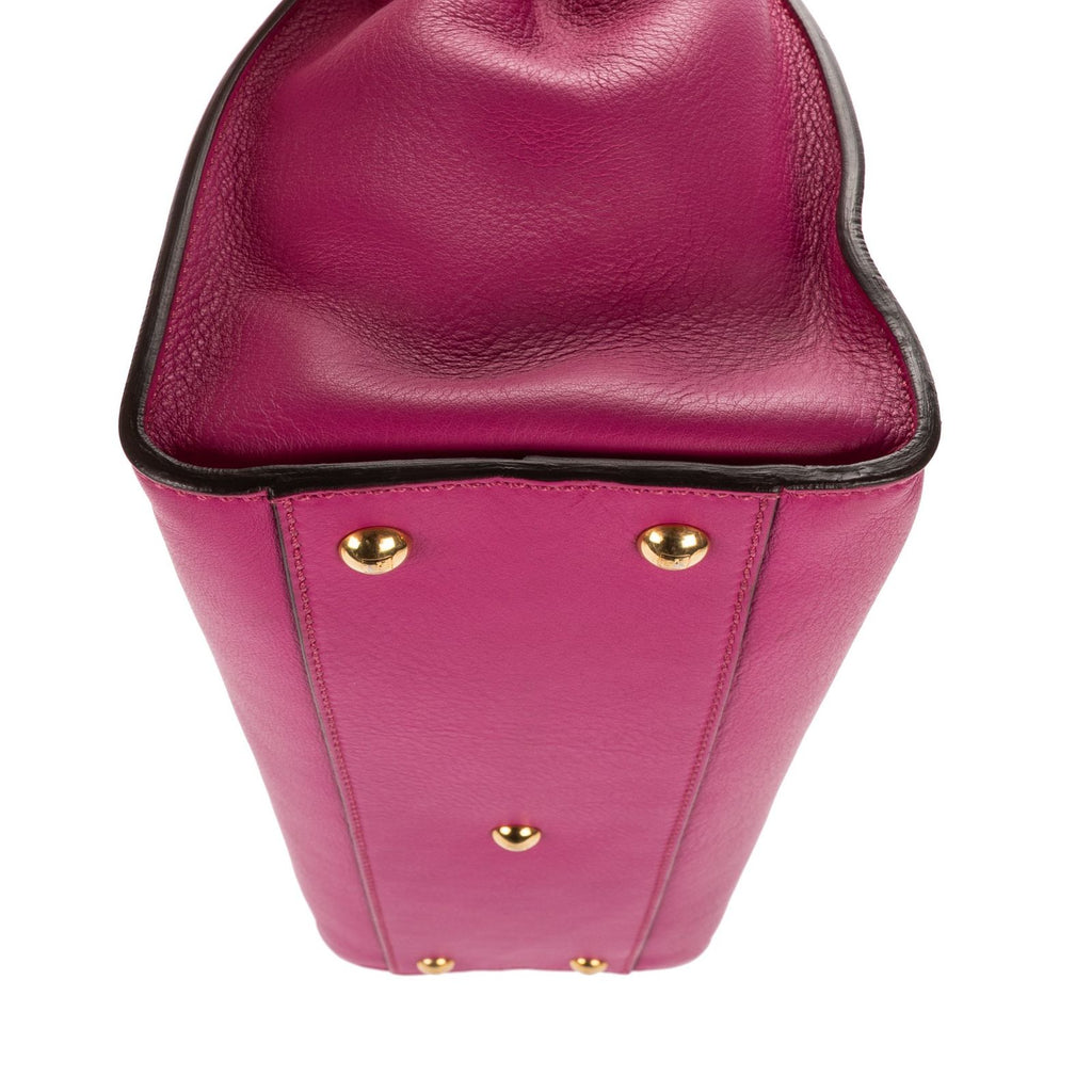 Fendi Peekaboo Fuchsia Selleria Leather Handbag — view 8