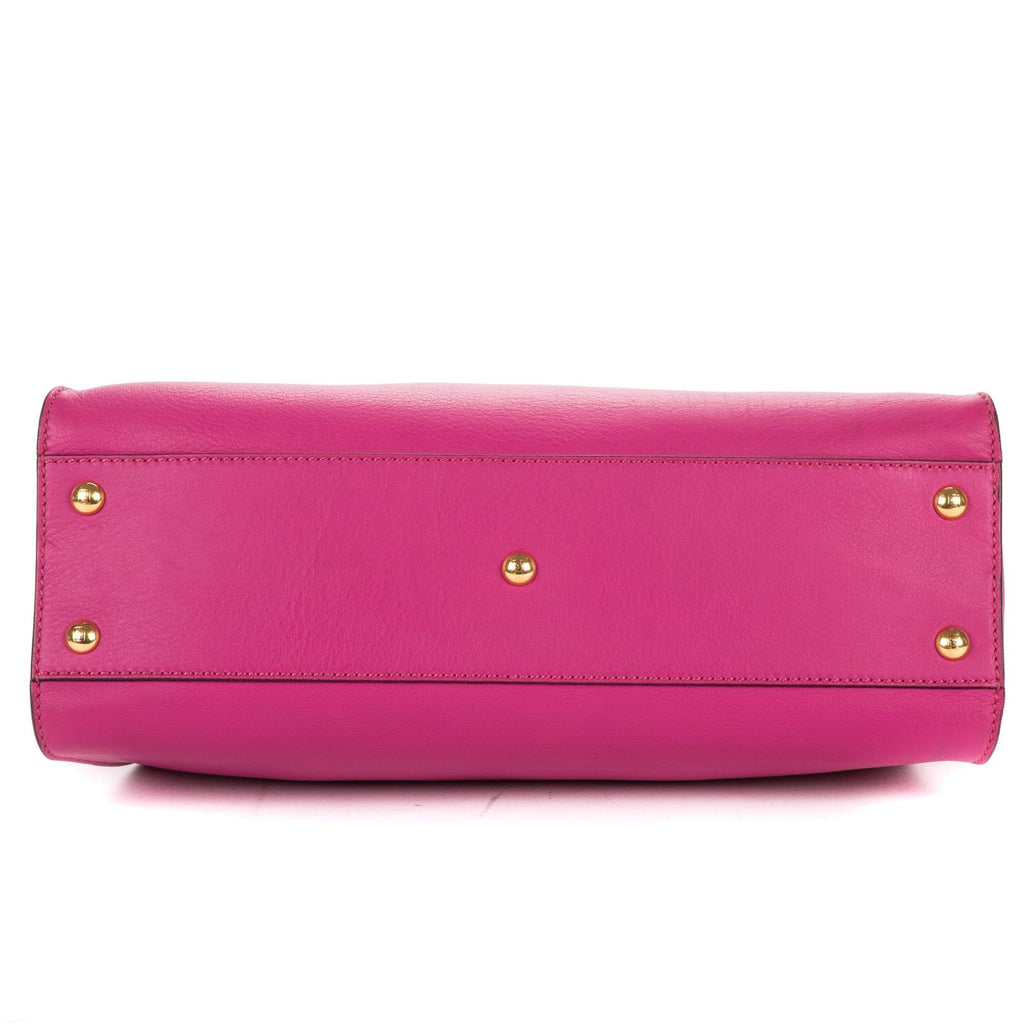 Fendi Peekaboo Fuchsia Selleria Leather Handbag — view 6