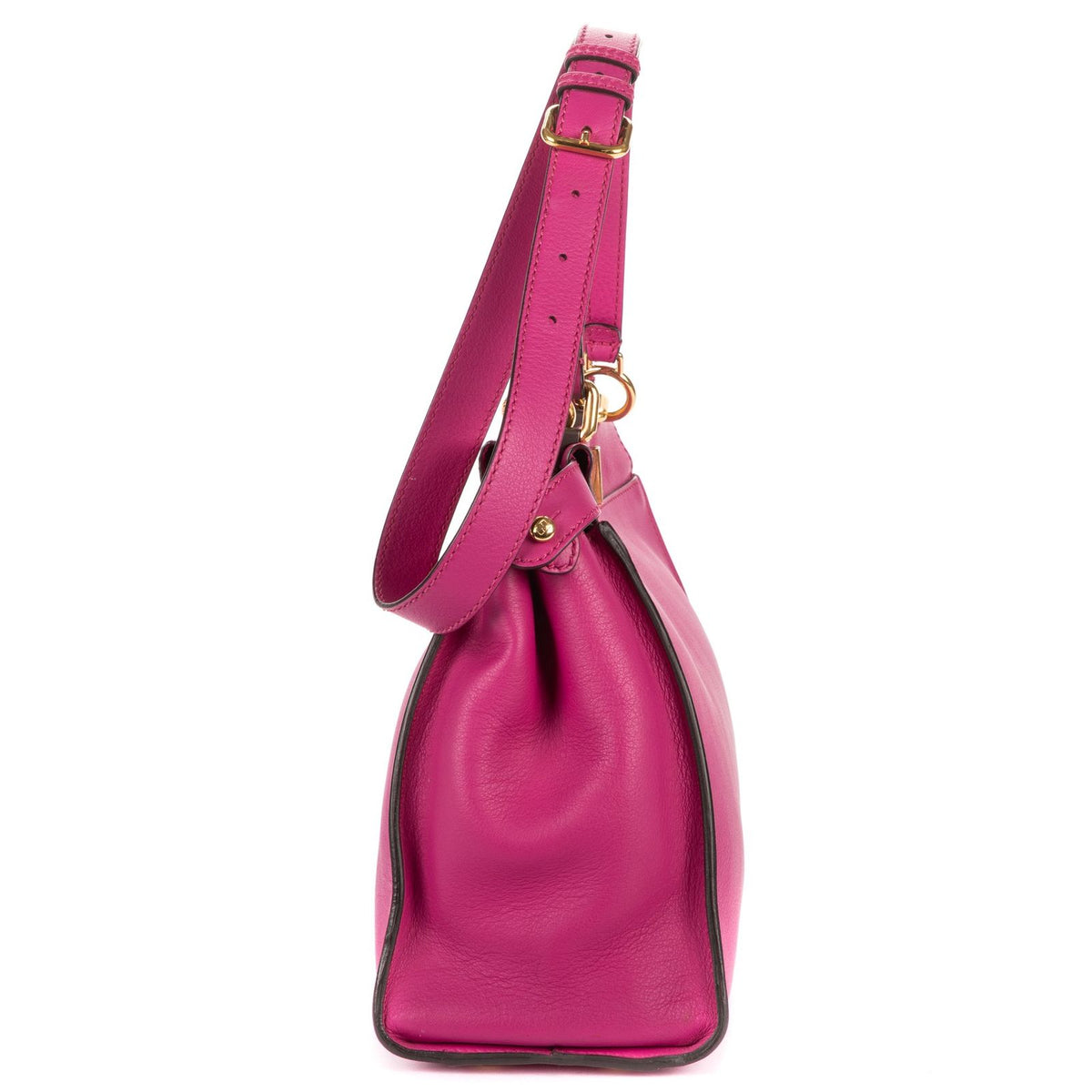 Fendi Peekaboo Fuchsia Selleria Leather Handbag — view 3