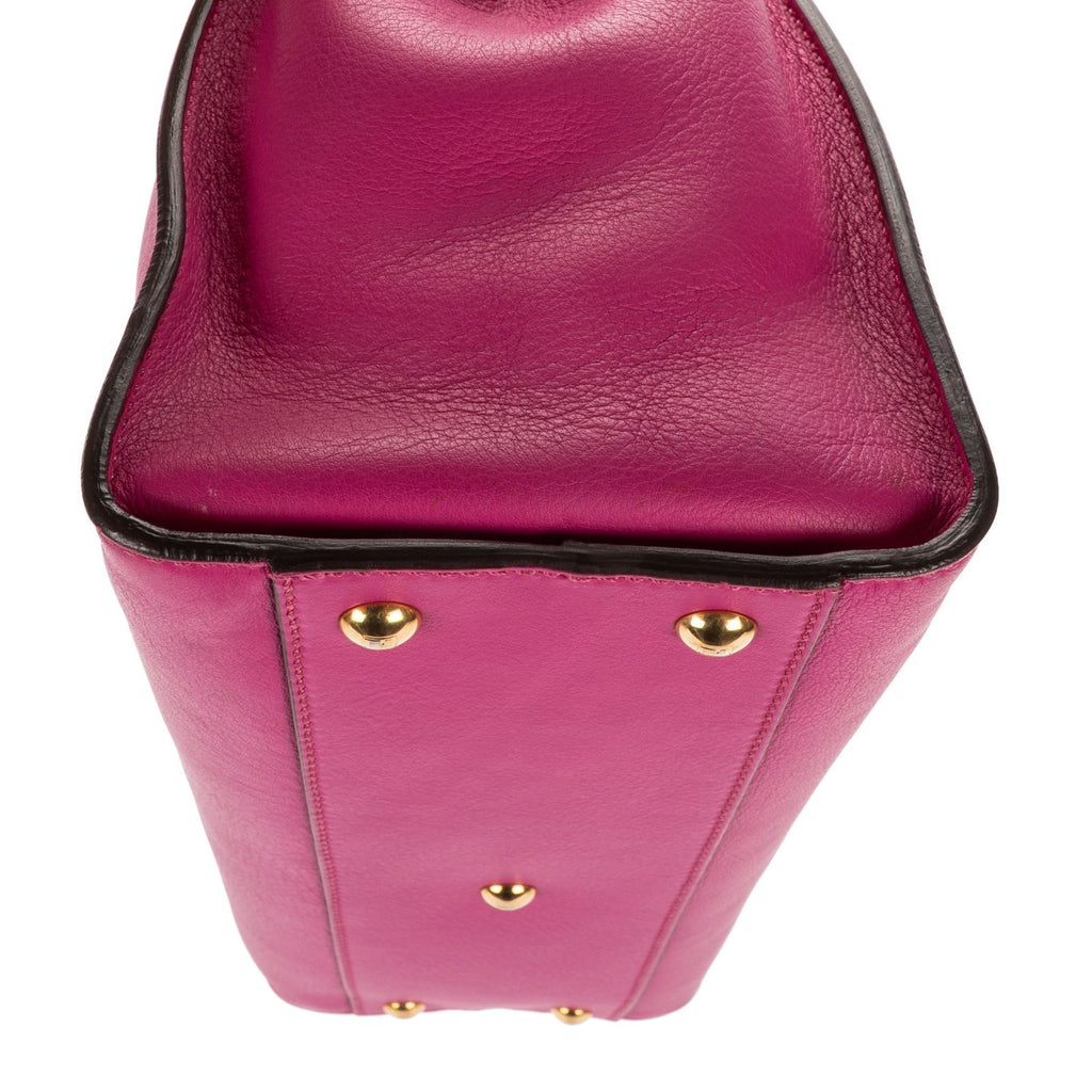Fendi Peekaboo Fuchsia Selleria Leather Handbag — view 7