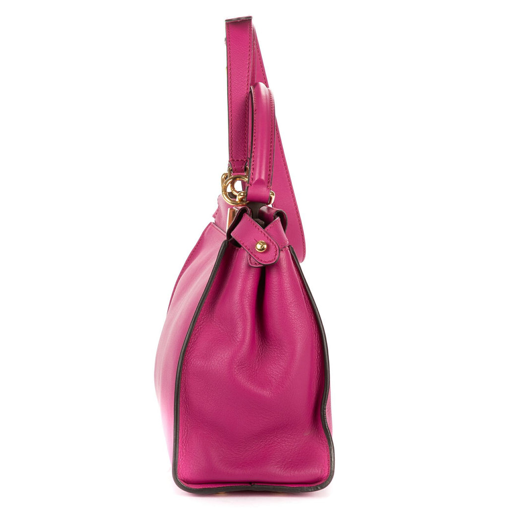 Fendi Peekaboo Fuchsia Selleria Leather Handbag — view 4