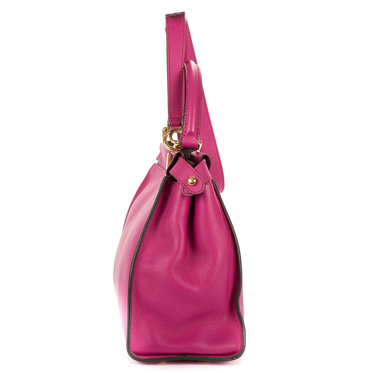 Fendi Peekaboo Fuchsia Selleria Leather Handbag — view 4