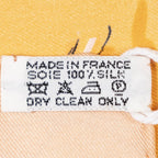 Hermes Scarf Orange Green Ivory 100% Twill Silk — view 5