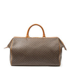 Celine Vintage Doctor's Bag Brown Tan Macadam Canvas