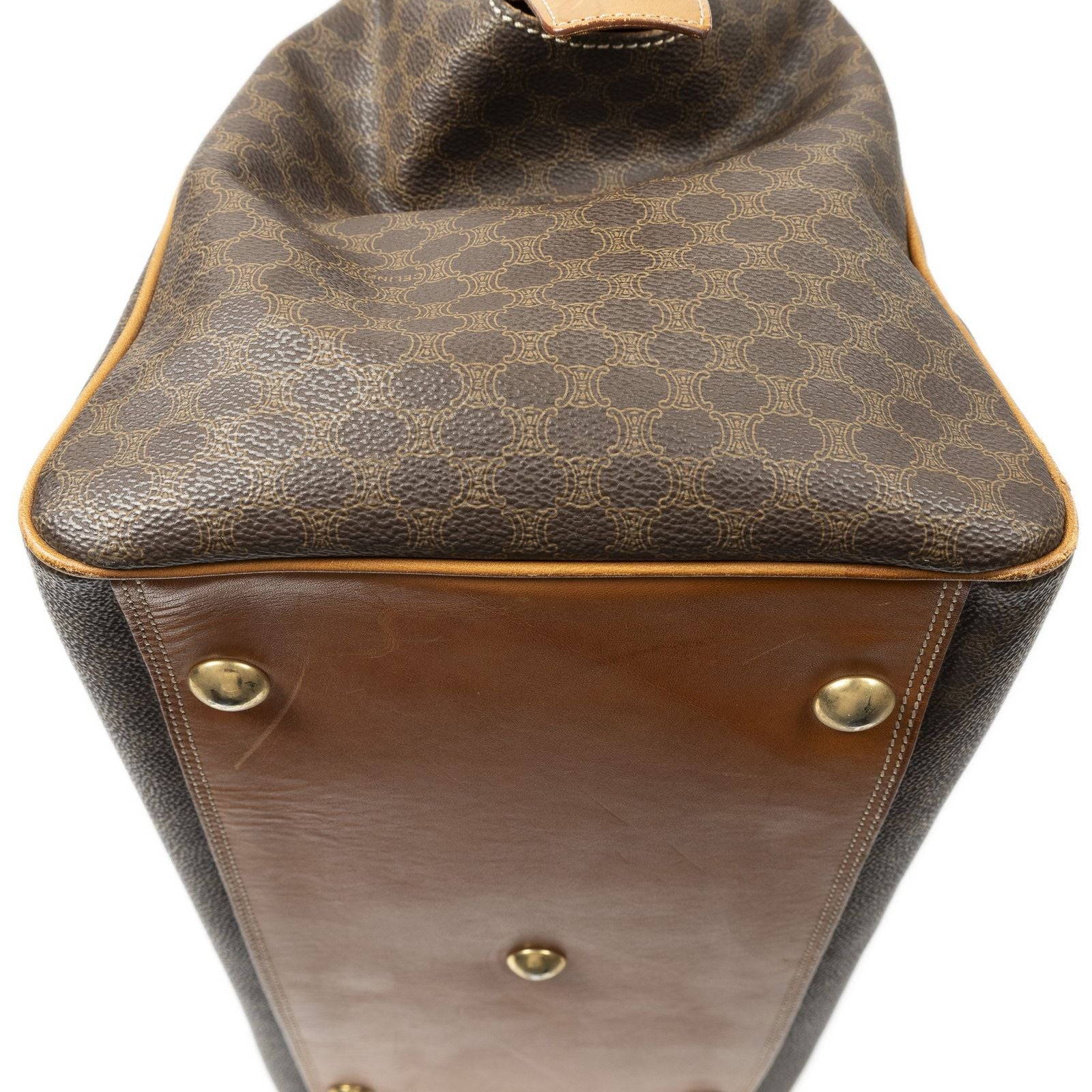 Celine Vintage Doctor's Bag Brown Tan Macadam Canvas — view 7