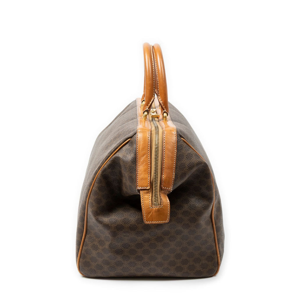 Celine Vintage Doctor's Bag Brown Tan Macadam Canvas — view 3