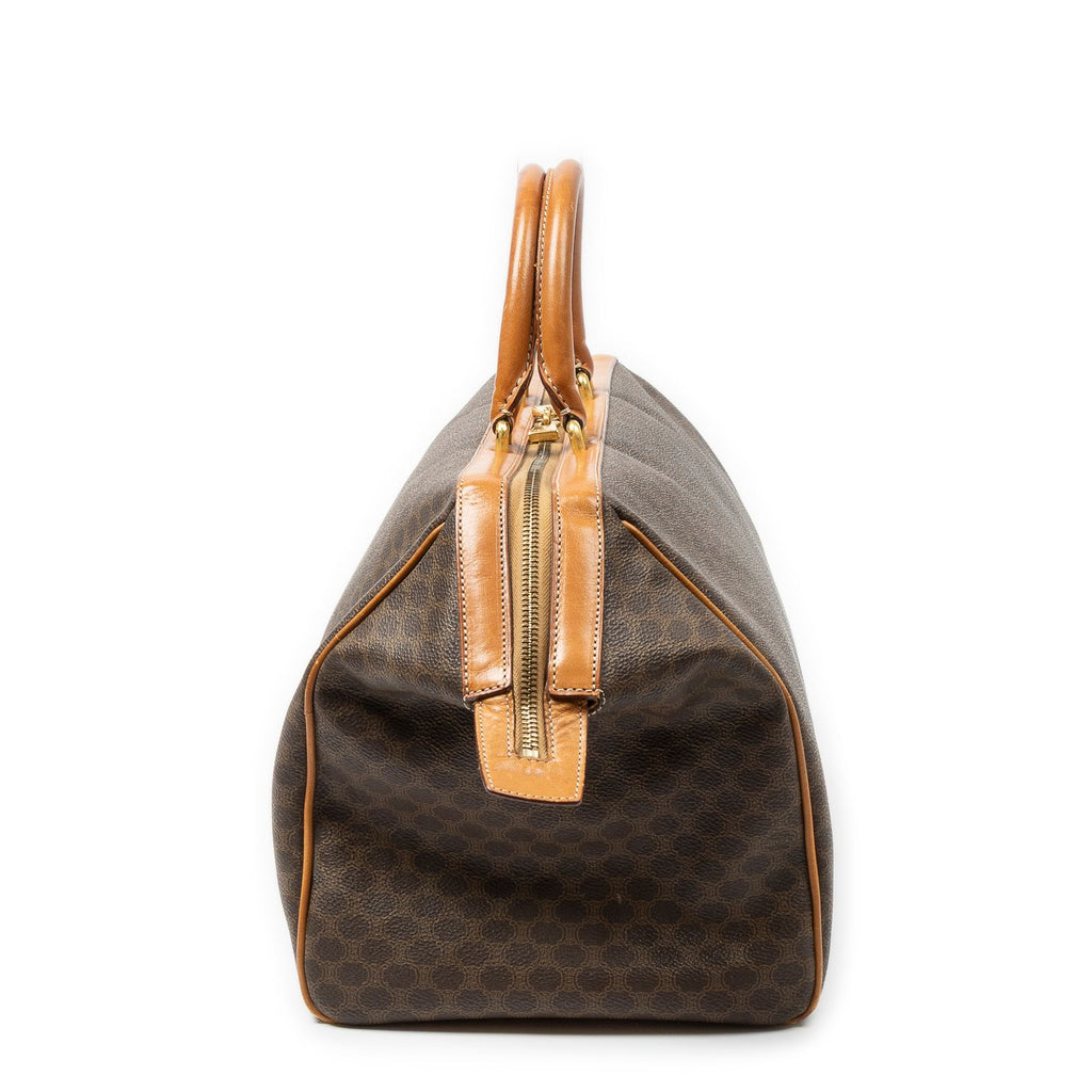 Celine Vintage Doctor's Bag Brown Tan Macadam Canvas — view 4