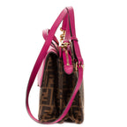 Fendi Demi Jour Crossbody Dark Brown Calfskin with Zucca Canvasa — view 3