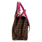 Fendi Demi Jour Crossbody Dark Brown Calfskin with Zucca Canvasa — view 4