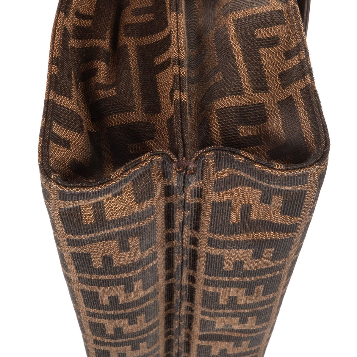 Fendi Demi Jour Crossbody Dark Brown Calfskin with Zucca Canvasa — view 8