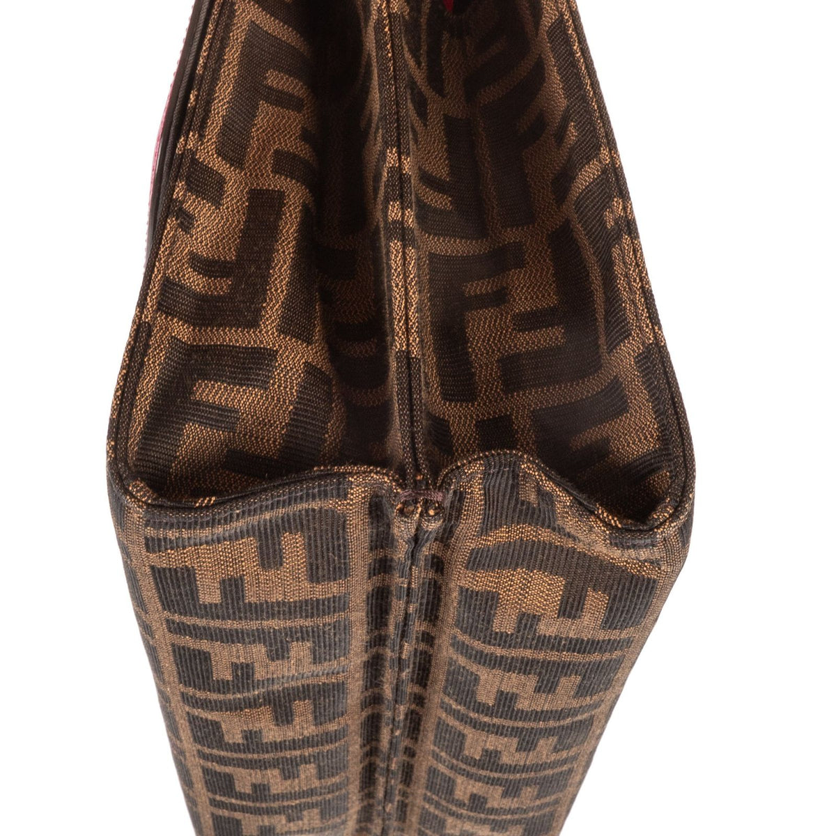 Fendi Demi Jour Crossbody Dark Brown Calfskin with Zucca Canvasa — view 7