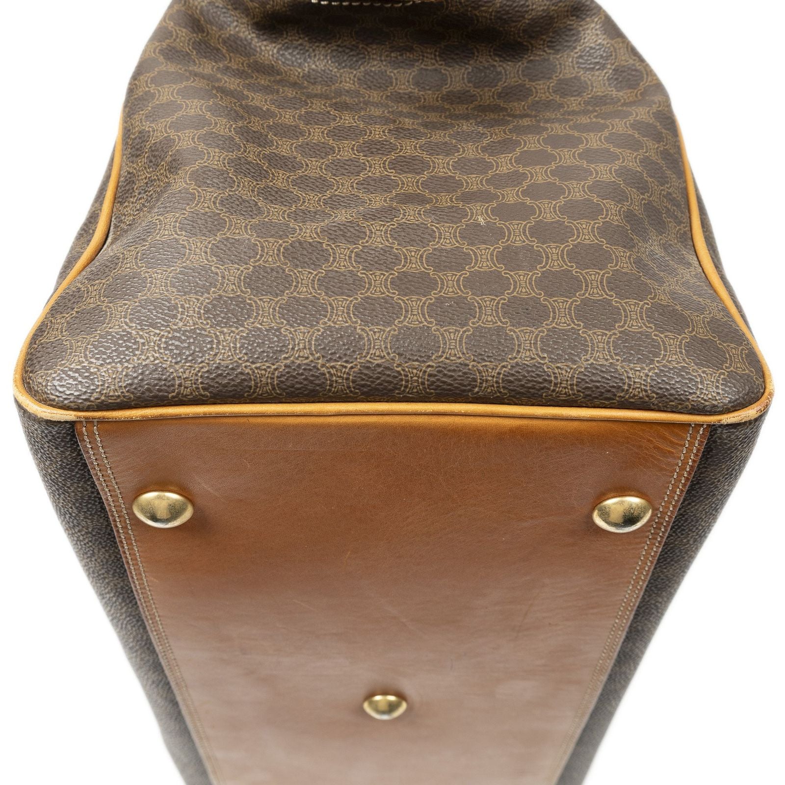 Celine Vintage Doctor's Bag Brown Tan Macadam Canvas — view 8
