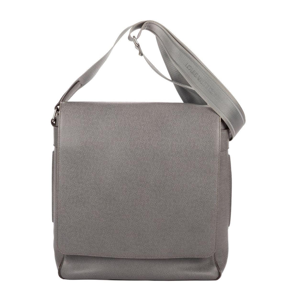 Louis Vuitton Roman Messenger Bag Gray Taiga Leather